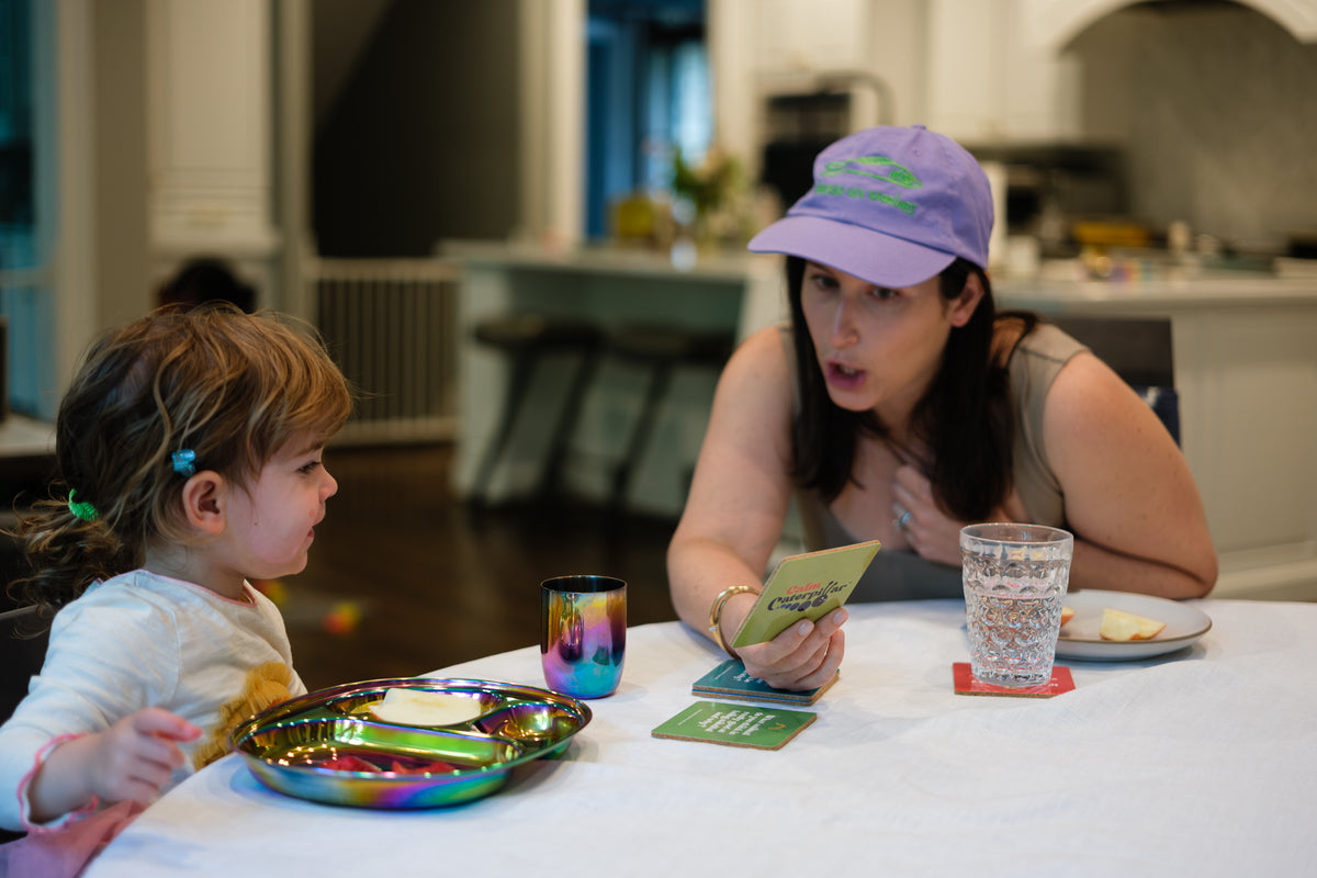 Mindful Mealtime Conversation Starters — Calm Caterpillar Coasters (set of 8)