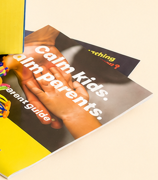The Parent Field Guide, a printed booklet reading Calm kids. Calm parents.