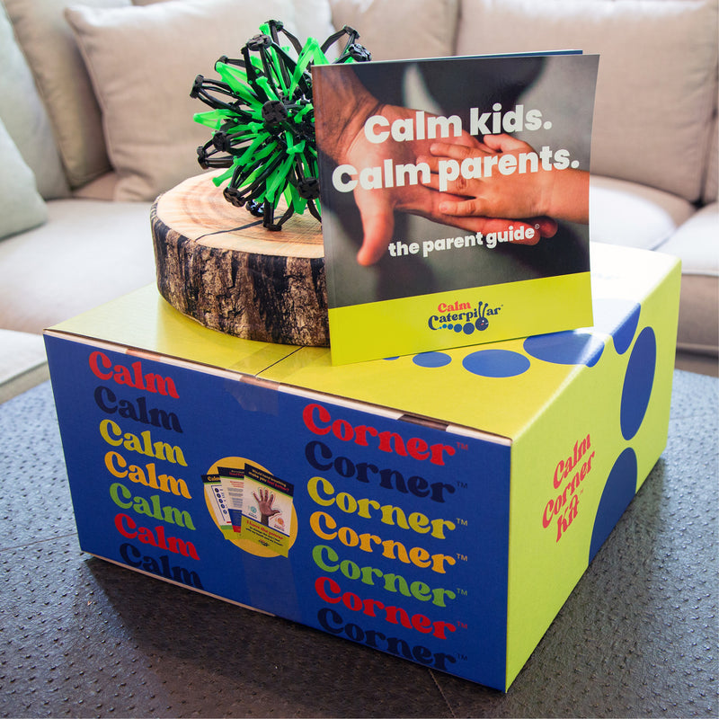 Image showing the Calm Corner Kit, which includes tools for calming down kids. The kit contains 5 products to create an environment that will promote calm behavior. 