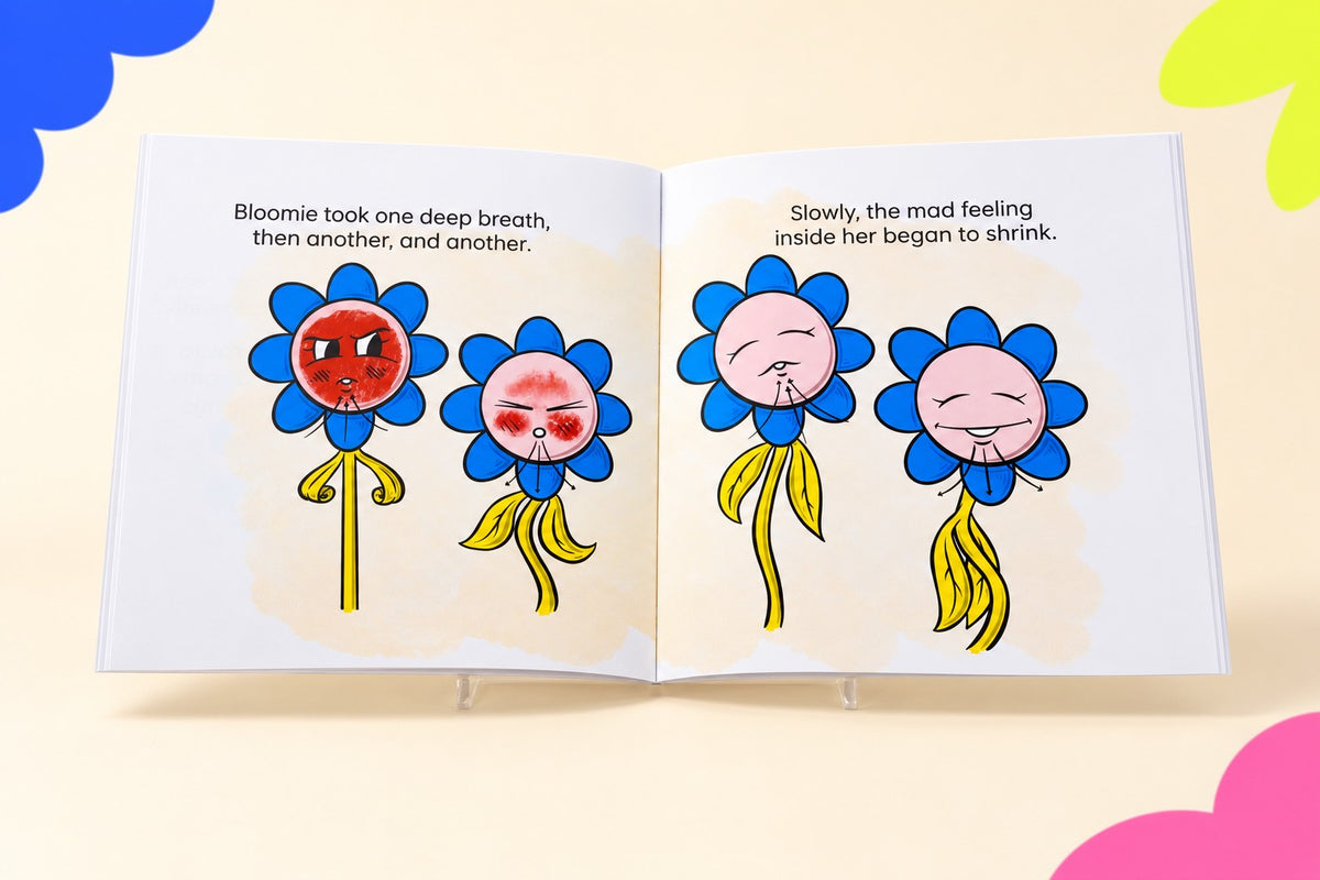 An illustrated spread from Bloomie Book